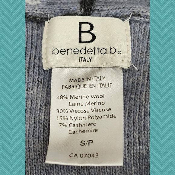 Benedetta B. Gray Merino Wool Blend Sleeveless Cardigan - Picture 5 of 5